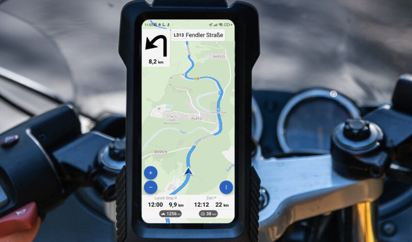Navigation UI der Kurviger App